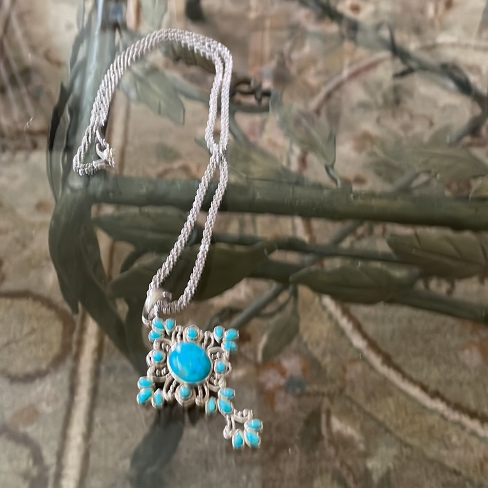 Sterling 925 Turquoise Pendant/enhancer